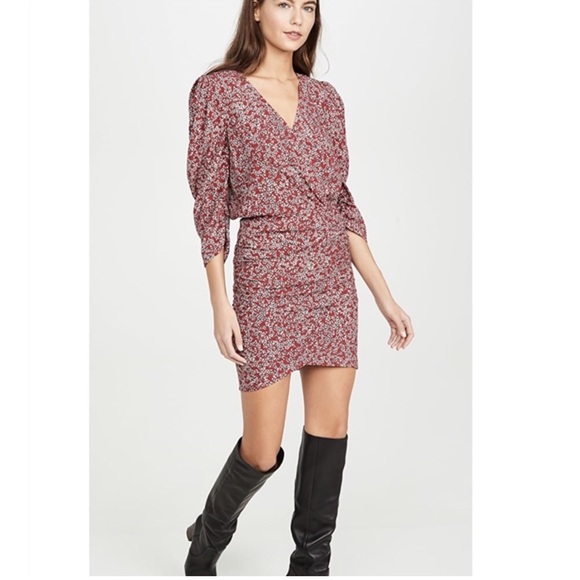 ba&sh Crystal Mini Dress in Cranberry Floral - Picture 6 of 16